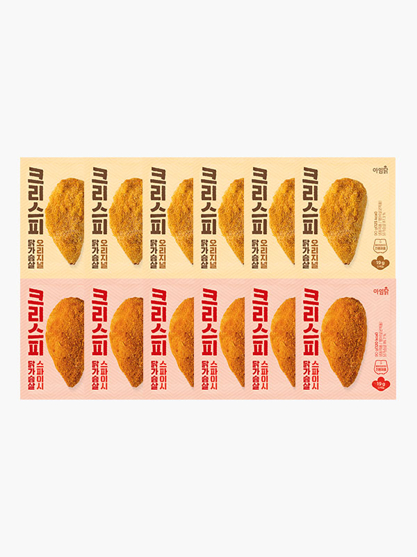 [고단백/저당]바삭한 크리스피 닭가슴살 2종 (90g×12팩)