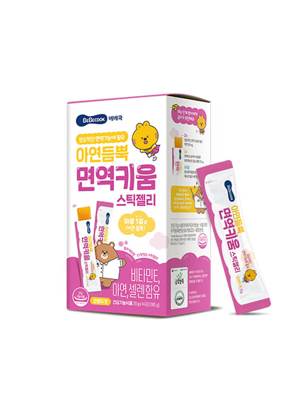 [1+1] 베베쿡 아연듬뿍 면역키움 스틱젤리 280g (20g*14포) 대표이미지 섬네일