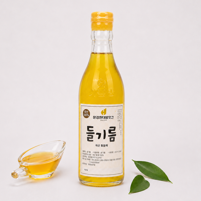 100% 국산 저온압착 들기름 350ml