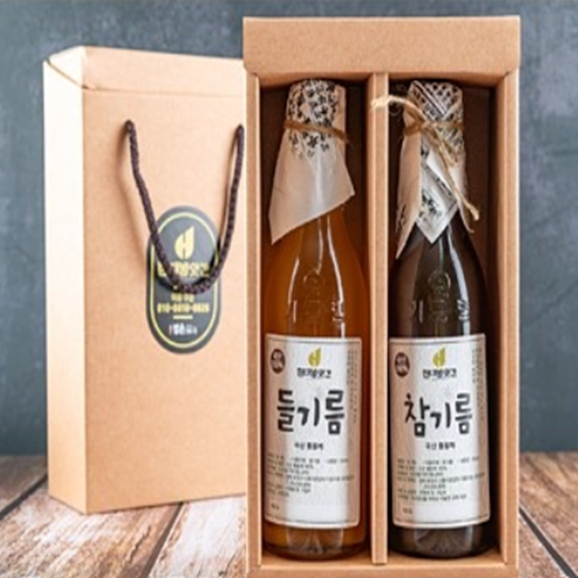 100% 국산 참기름 들기름 선물세트 350ml
