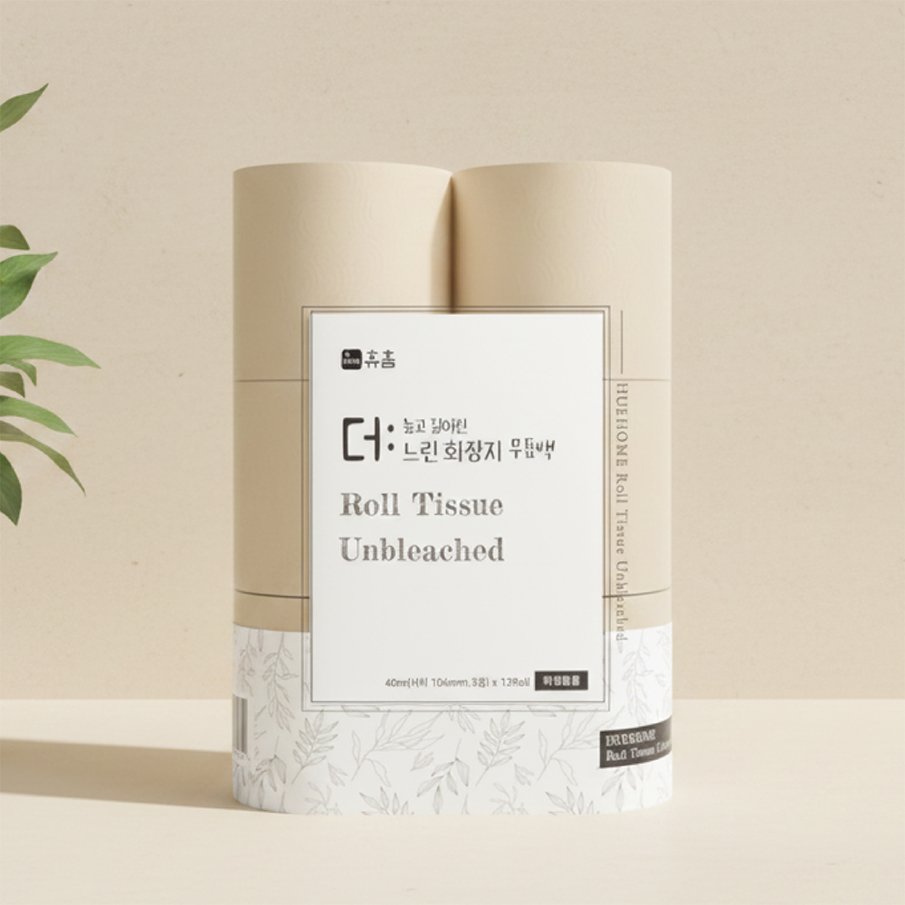 휴홈 먼지없는 무표백 천연 더 느린화장지 40M 12롤