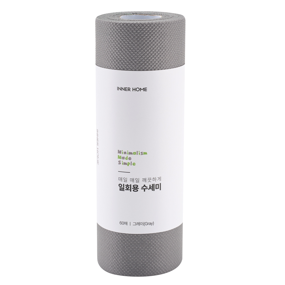 [이너홈] 일회용 수세미 60매 그레이 베이지
