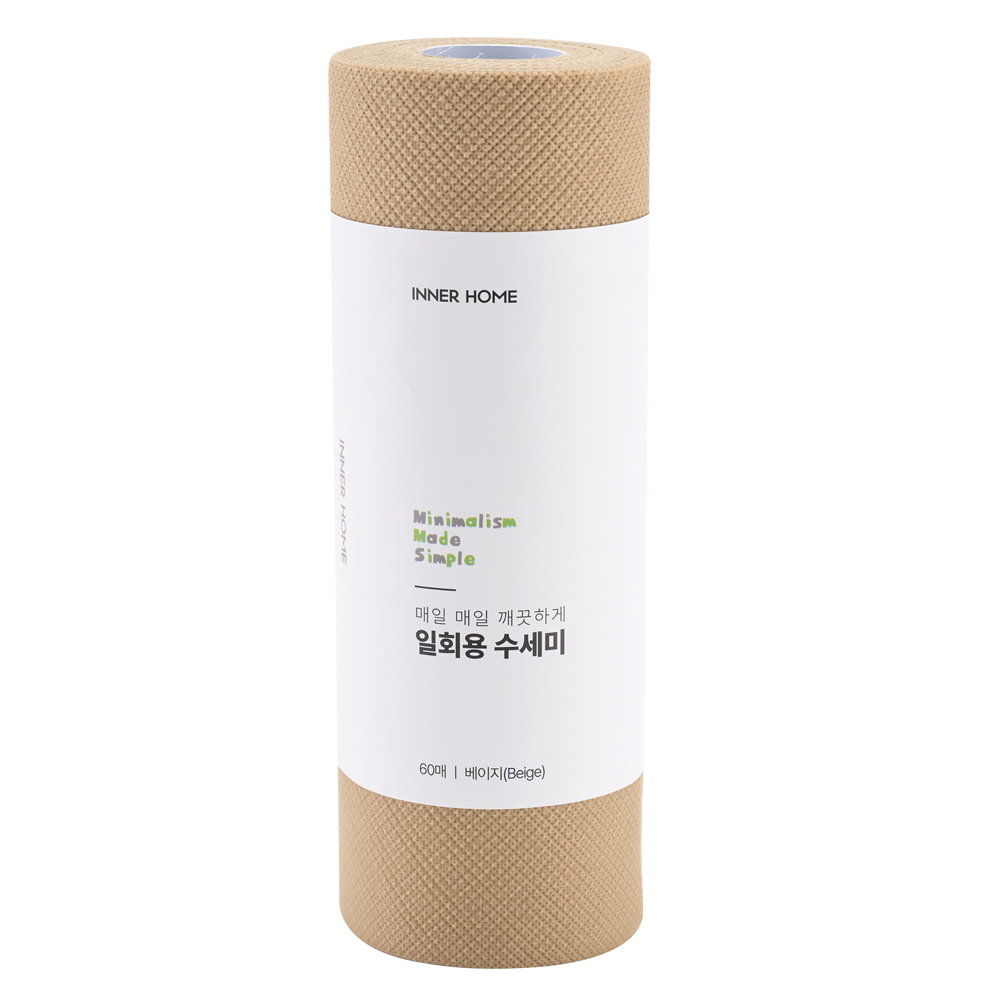 [이너홈] 일회용 수세미 60매 그레이 베이지