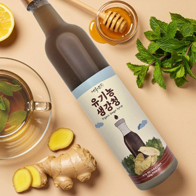 먹놀잼 국내산 유기농 생강청 진액 420g 생강차 원액