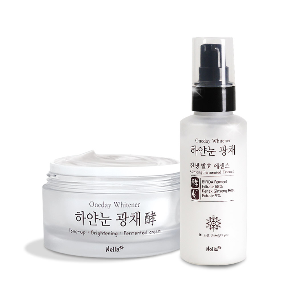 넬라 하얀눈 광채 에센스+톤업크림 기초화장품 2종세트