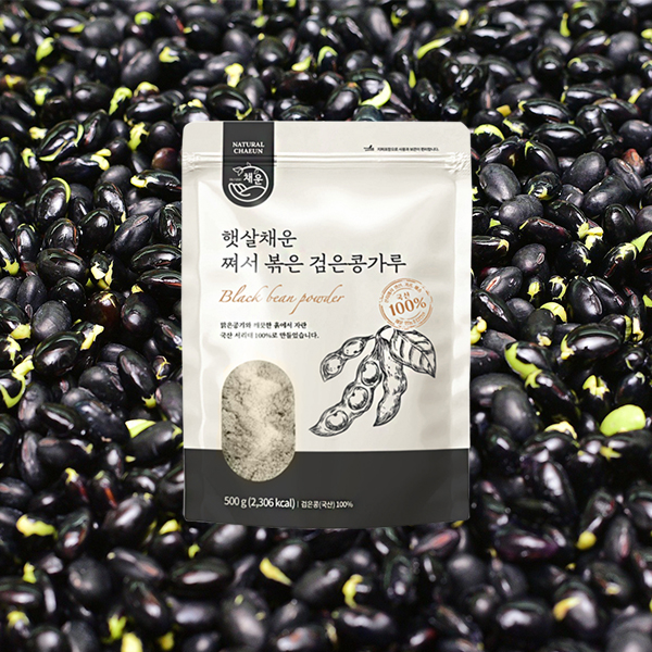 햇살채운 쪄서 볶은 서리태 가루 분말 검은콩가루 500g