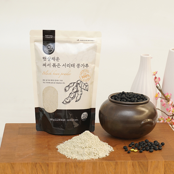 햇살채운 쪄서 볶은 서리태 가루 분말 검은콩가루 500g
