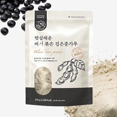 햇살채운 쪄서 볶은 서리태 가루 분말 검은콩가루 500g