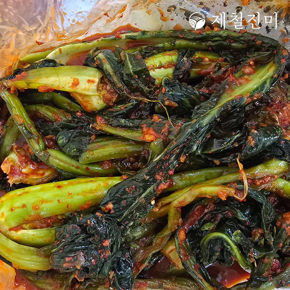제철진미 100% 국내산 재료로 맛깔나게 갓담근 돌산 갓김치 2kg 4kg