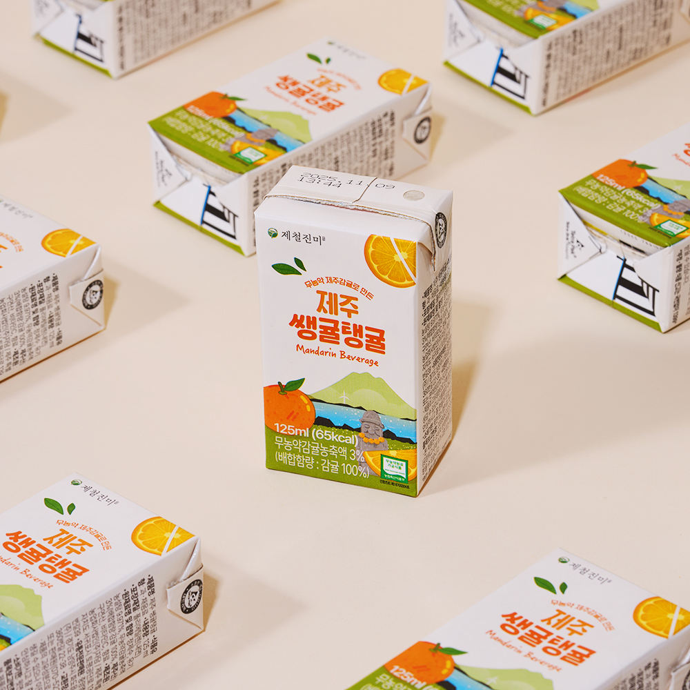 제철진미 쌩귤탱귤 제주 무농약 감귤쥬스 125ml 1박스 24개입