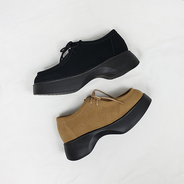 다로 국산 스퀘어 클래식 세무 U팁 키높이 통굽 로퍼 6cm