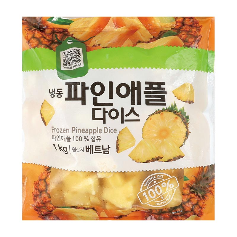 [재호식품] 냉동 파인애플 다이스 1kg 대표이미지 섬네일