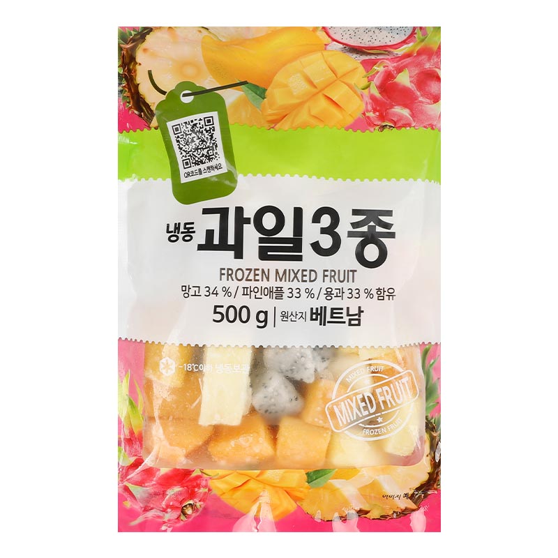 [재호식품] 냉동 과일3종 500g / 망고 파인애플 용과 대표이미지 섬네일