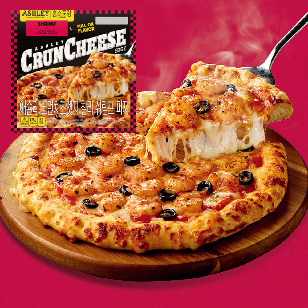 애슐리 크런치즈엣지 칠리 쉬림프 피자 475g x 2개