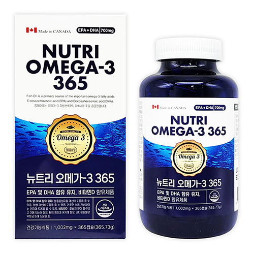 캐나다 뉴트리 오메가3 365 1,002mg x 365캡슐(약180일분)