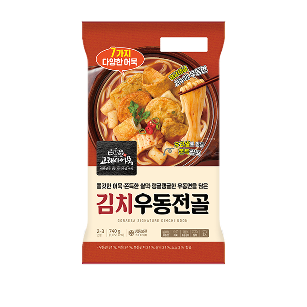 고래사 김치우동 전골 (740g, 2~3인분)