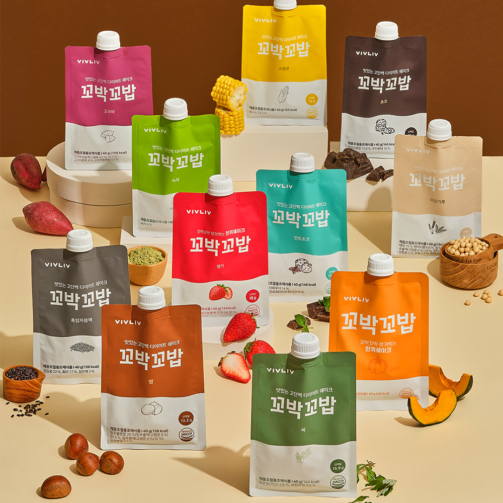 [인기구성] 꼬박꼬밥 식사대용 단백질 쉐이크 40g 7개입 3SET(초코맛, 미숫가루맛, 스윗콘맛)