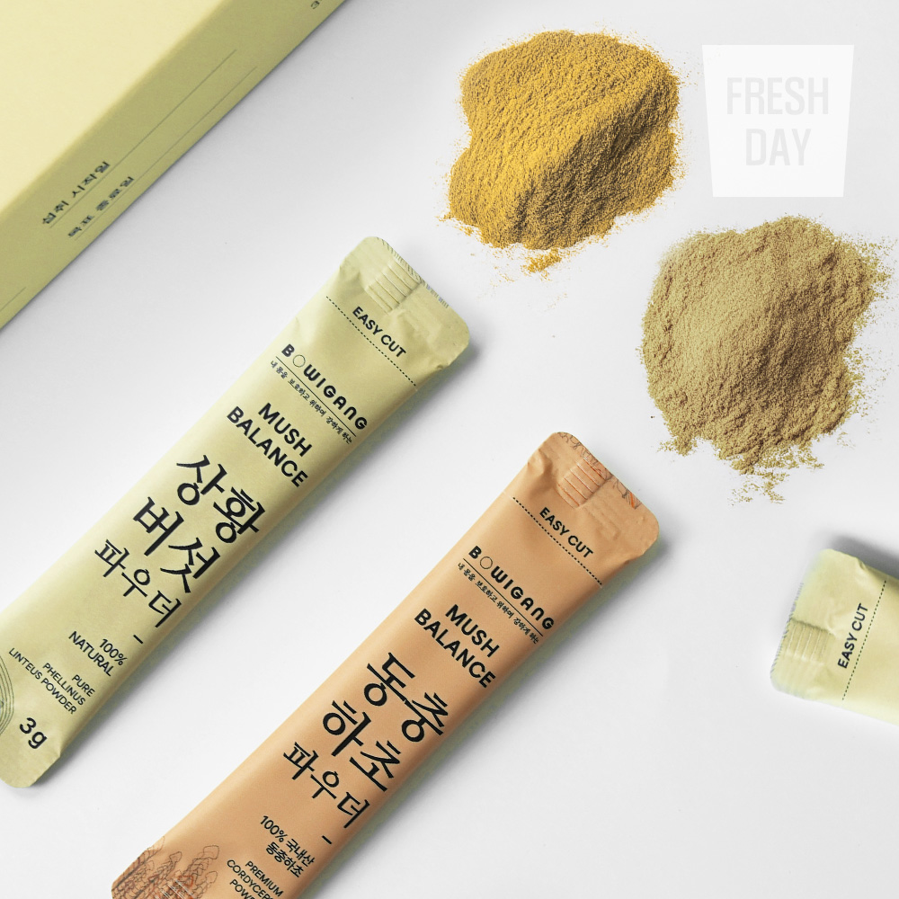 [3주 챌린지] 국내산 상황버섯 동충하초 파우더 스틱 세트 42포~168포