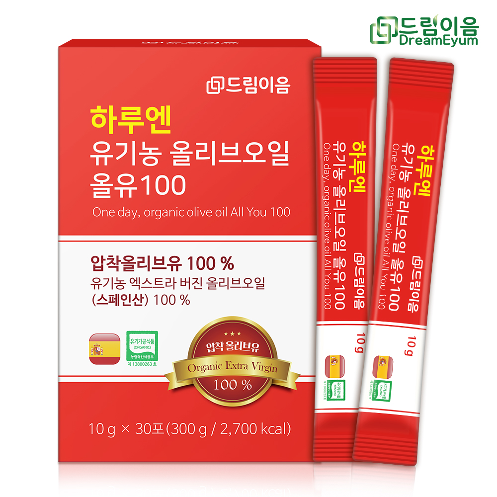 드림이음 하루엔 엑스트라버진 피쿠알 유기농 올리브오일 스틱 10g x 30포 1박스