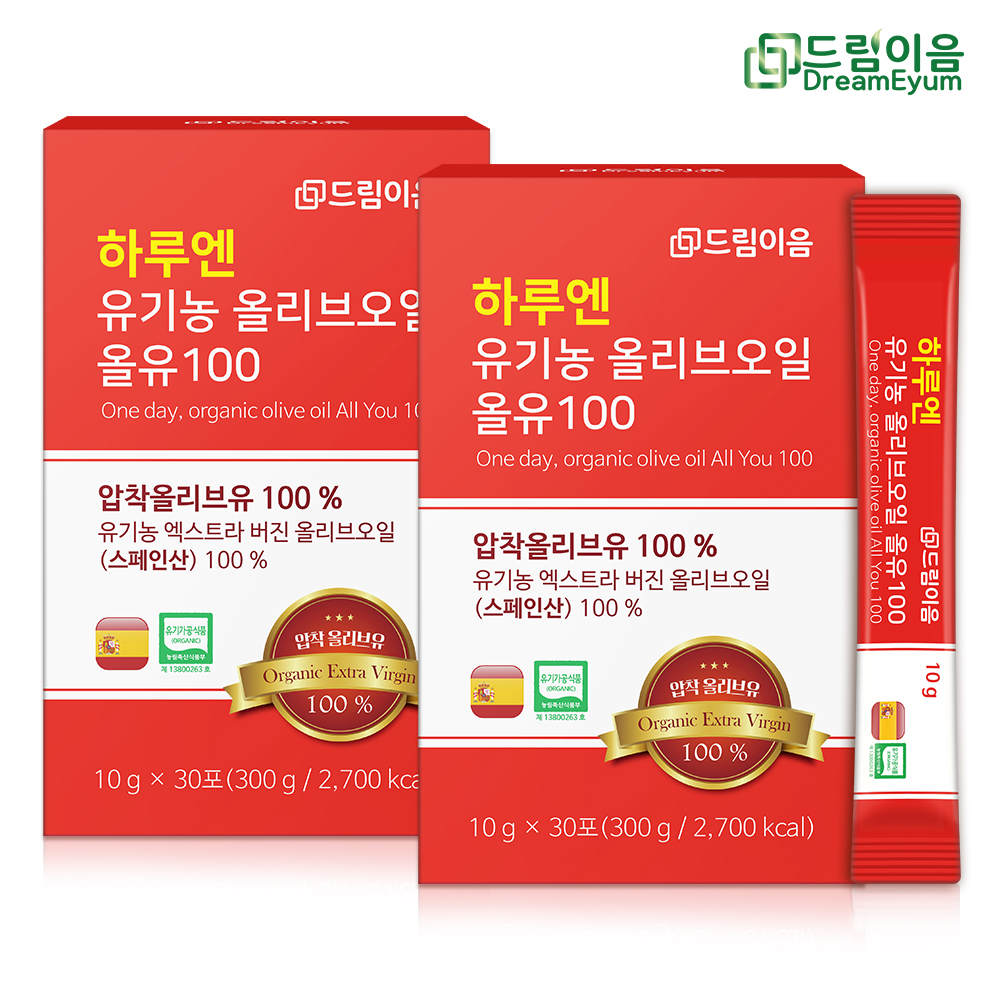 드림이음 하루엔 엑스트라버진 피쿠알 유기농 올리브오일 스틱 10g x 30포 2박스 대표이미지 섬네일