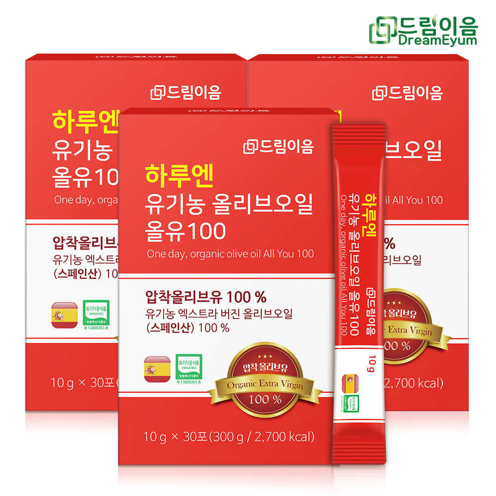 드림이음 하루엔 엑스트라버진 피쿠알 유기농 올리브오일 스틱 10g x 30포 3박스 대표이미지 섬네일