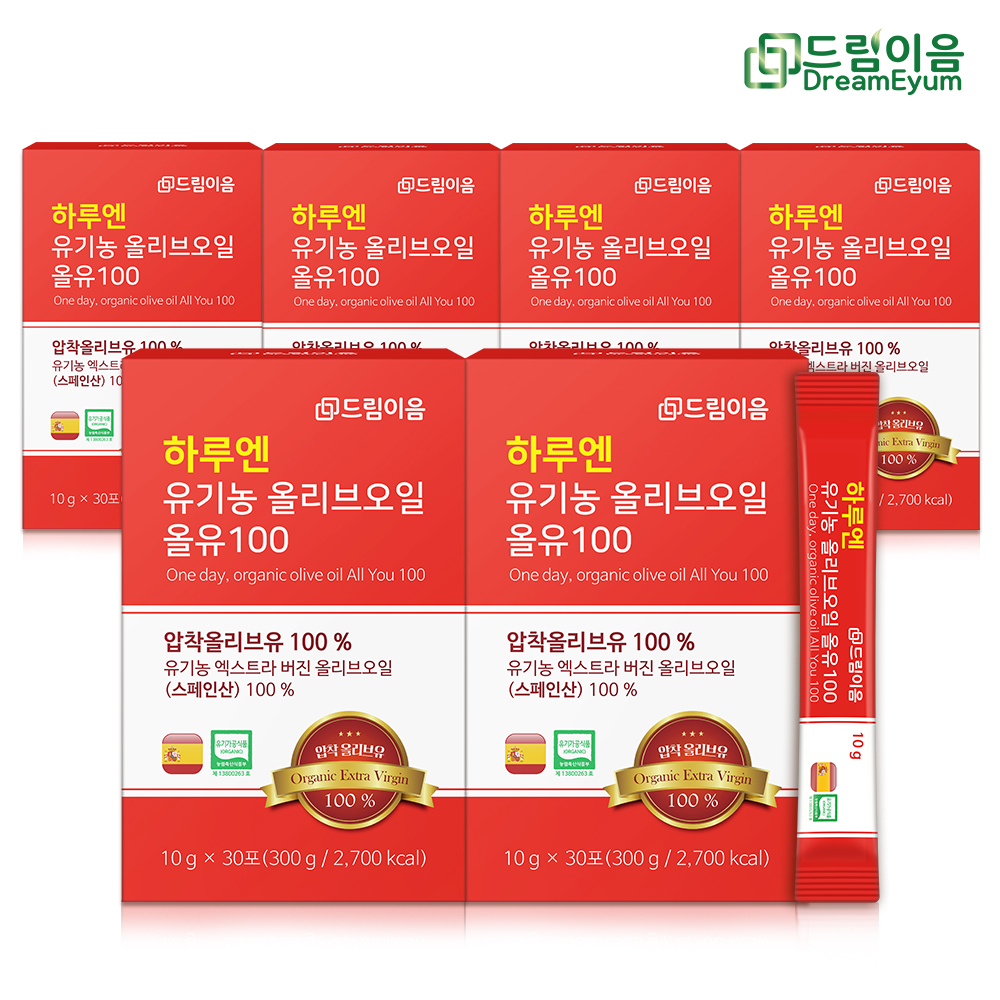 드림이음 하루엔 엑스트라버진 피쿠알 유기농 올리브오일 스틱 10g x 30포 6박스 대표이미지 섬네일