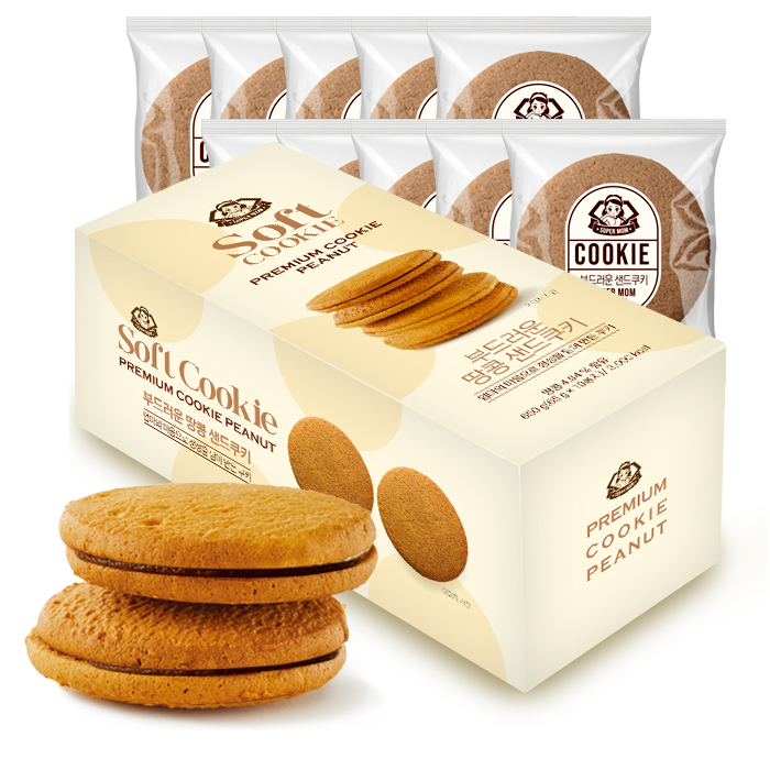 슈퍼맘 부드러운 땅콩샌드쿠키650g(65gX10)