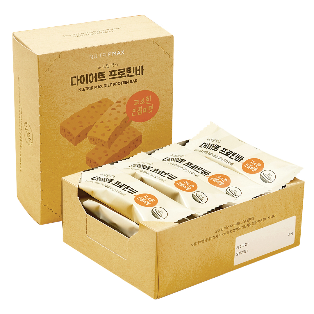 [뉴트립] 무설탕 단백질 다이어트 프로틴바 인절미맛 30 g*12포 (360 g)