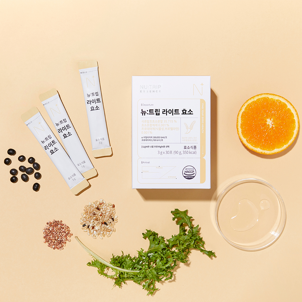 [뉴트립] 100% 국내산 10종 곡물 효소라이트 효소 3 g*30포 (90 g)