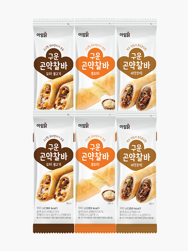 쫀득쫀득 구운 곤약찰바 3종 (100g×6팩)