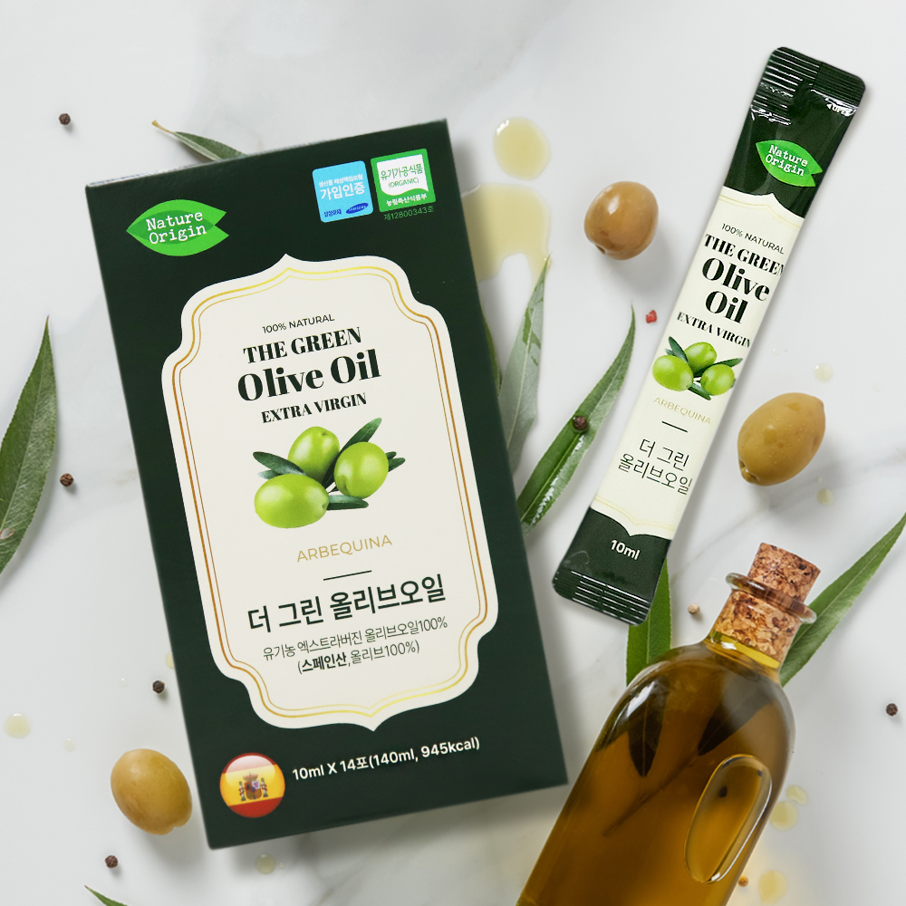 [네이처오리진] 100% 스페인산 더그린 엑스트라버진 올리브오일 10g*14포 대표이미지 섬네일