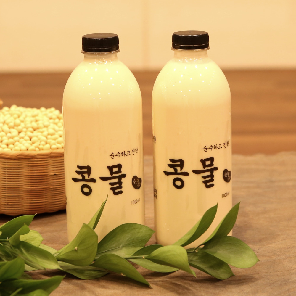 맷돌로 갈아 순수하고 찐한 순진콩물 우뭇콩물 500ml 1000ml 국내산 콩국물 콩국수 대표이미지 섬네일