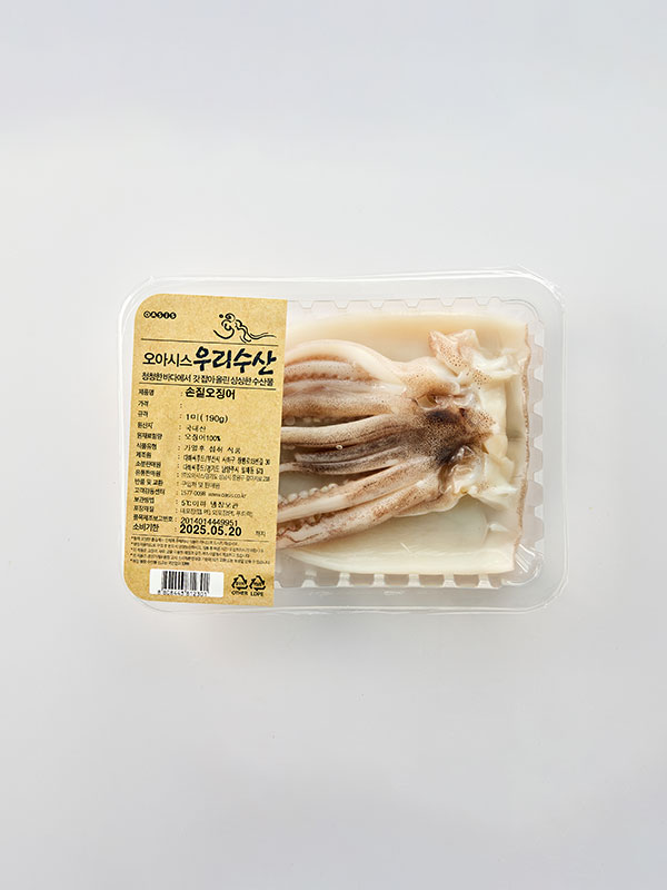 국산 손질오징어 1미 (190g 이상)
