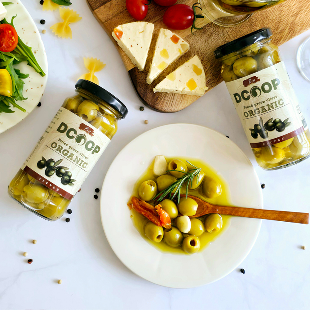 디쿱 유기농 씨없는 그린올리브 1병 피티드 올리브절임 핑거푸드 와인안주