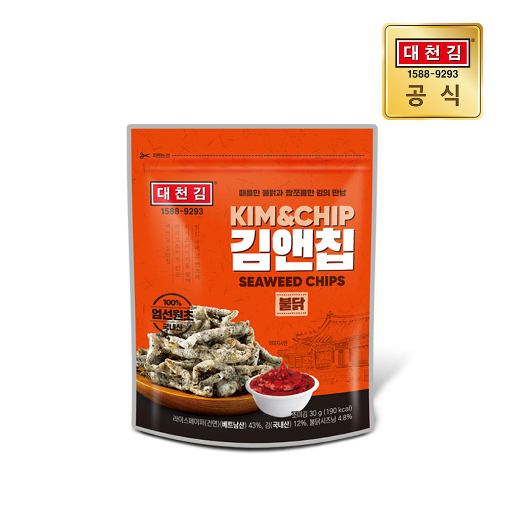 [432-2] 대천김 김앤칩 불닭 30g × 5봉