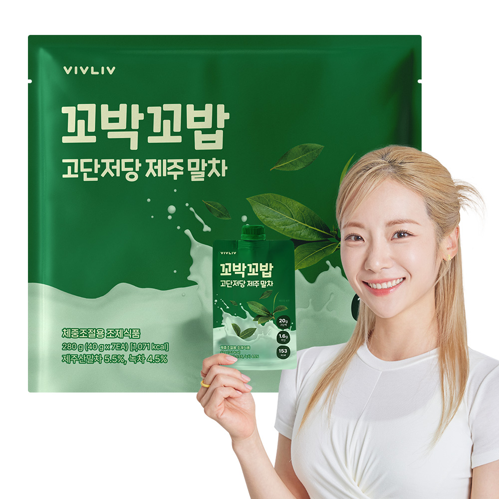 꼬박꼬밥 고단저당 파우치 단백질쉐이크 말차맛, 7포, 1개