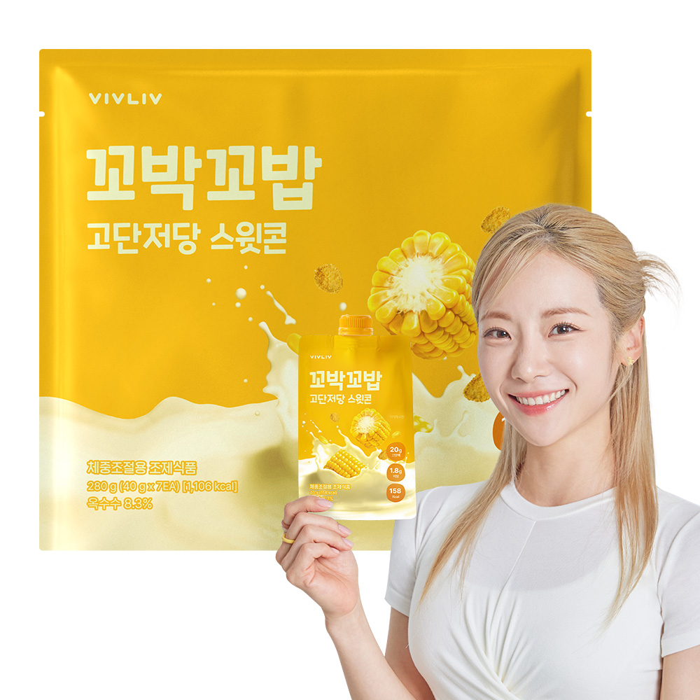 꼬박꼬밥 고단저당 파우치 단백질쉐이크 스윗콘맛, 7포, 1개