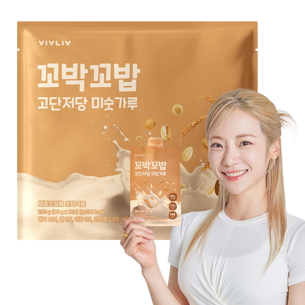 꼬박꼬밥 고단저당 파우치 단백질쉐이크 미숫가루맛, 7포, 1개