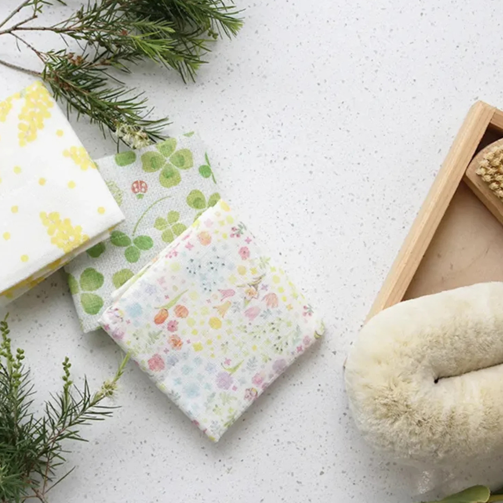 마루야마 4겹 프린트 행주 손수건