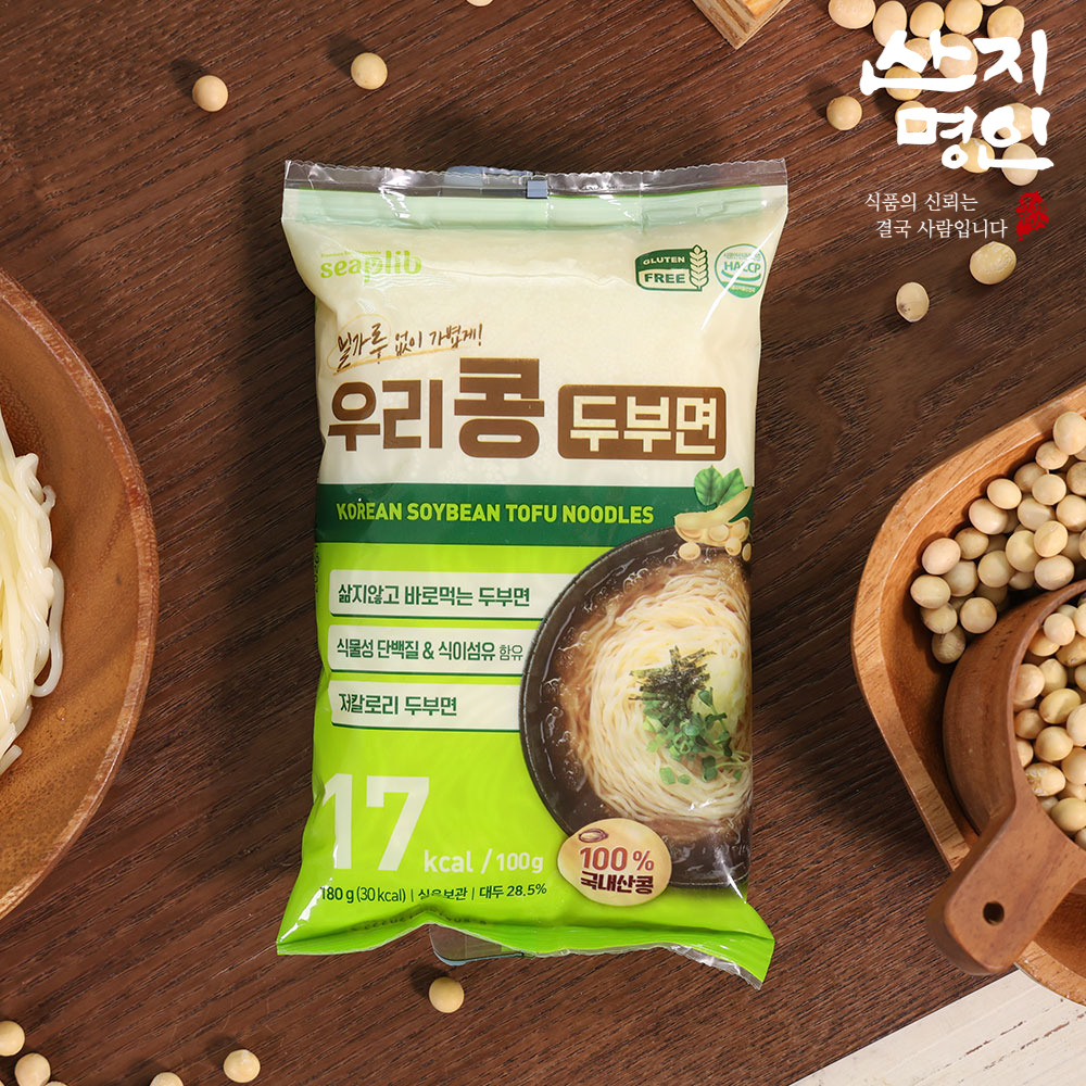[산지명인] 100g당 17kcal 바로먹는 두부면 180g x 5팩 해썹인증