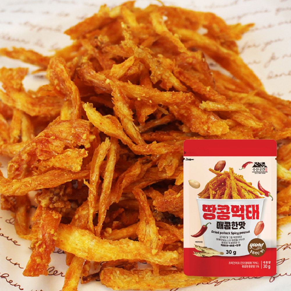 [프리본] 고소하고 바삭한 땅콩먹태(달콤한맛/매콤한맛) 30gX5봉 / 10봉