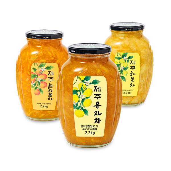 달콤상큼한 제주 유자차 레몬차 한라봉차 2.2kg