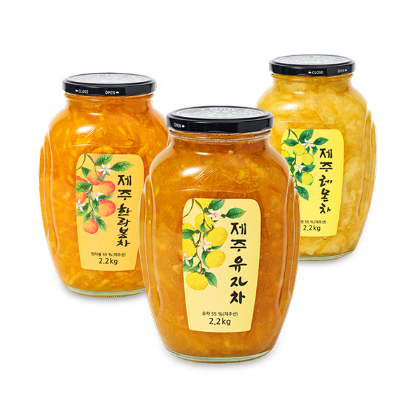 달콤상큼한 제주 유자차 레몬차 한라봉차 2.2kg