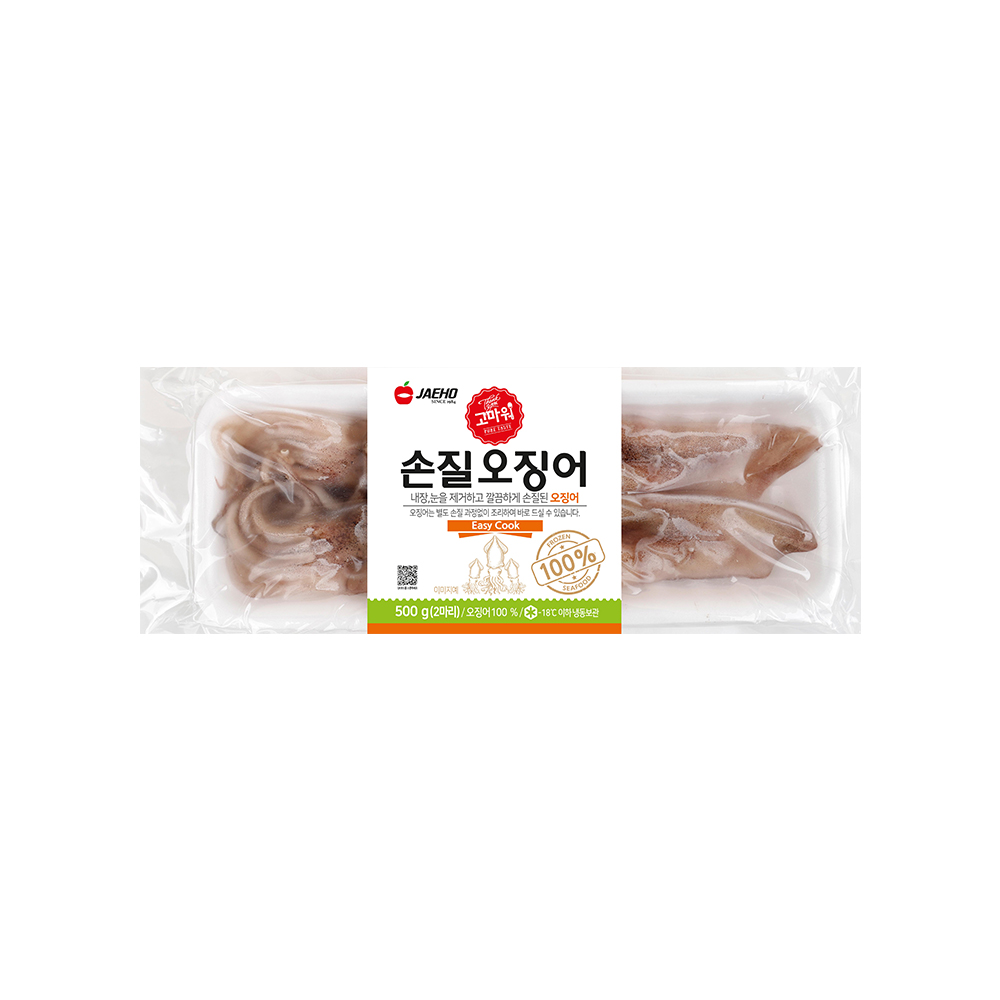 [재호식품] 손질오징어 500g, 2마리 1팩