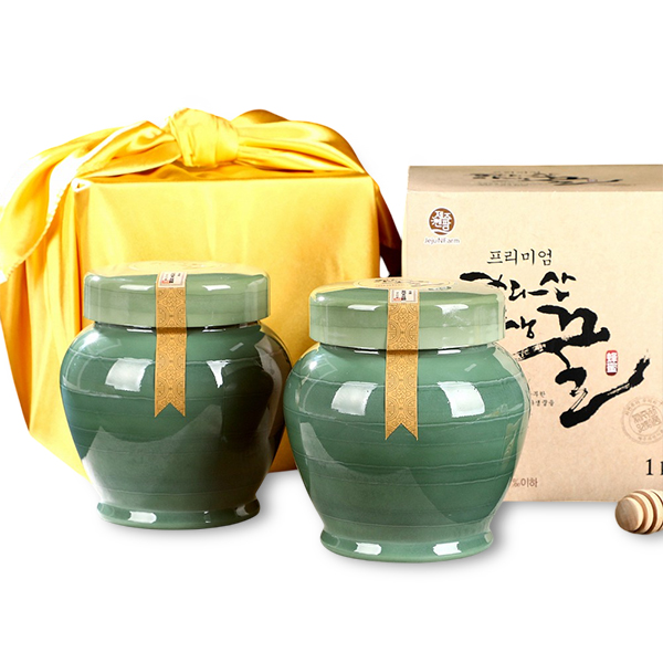 프리미엄 한라산야생꿀 선물세트 1kg (천연벌꿀/도자기/선물포장)