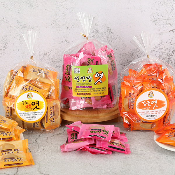 제주참마당 선인장엿+우도땅콩엿+감귤엿 각 150g (총 3봉)
