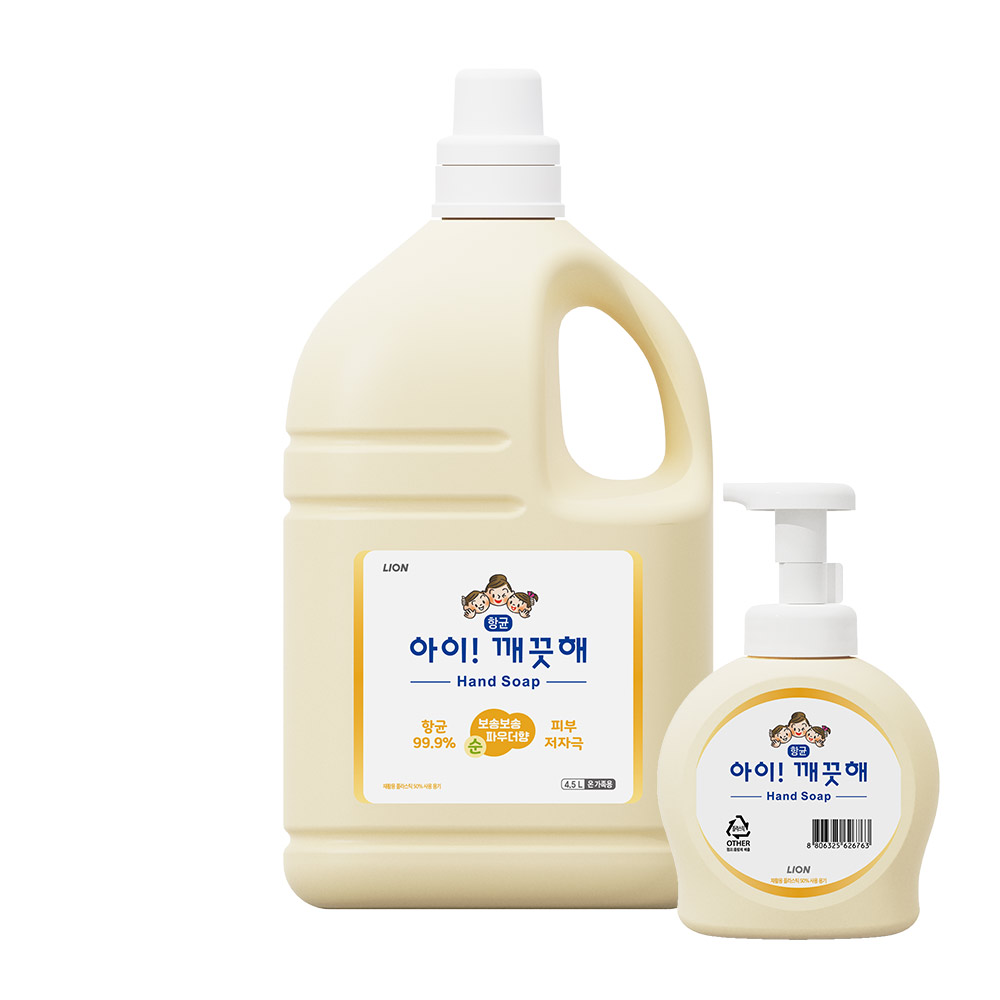 아이깨끗해 핸드워시 순 대용량 4.5L x 1개 + 490ml 순 공용기 x 1개 증정