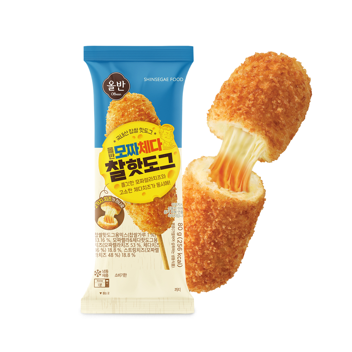 신세계 푸드 올반 모짜 체다 찰핫도그 80g x 10개 x 2팩