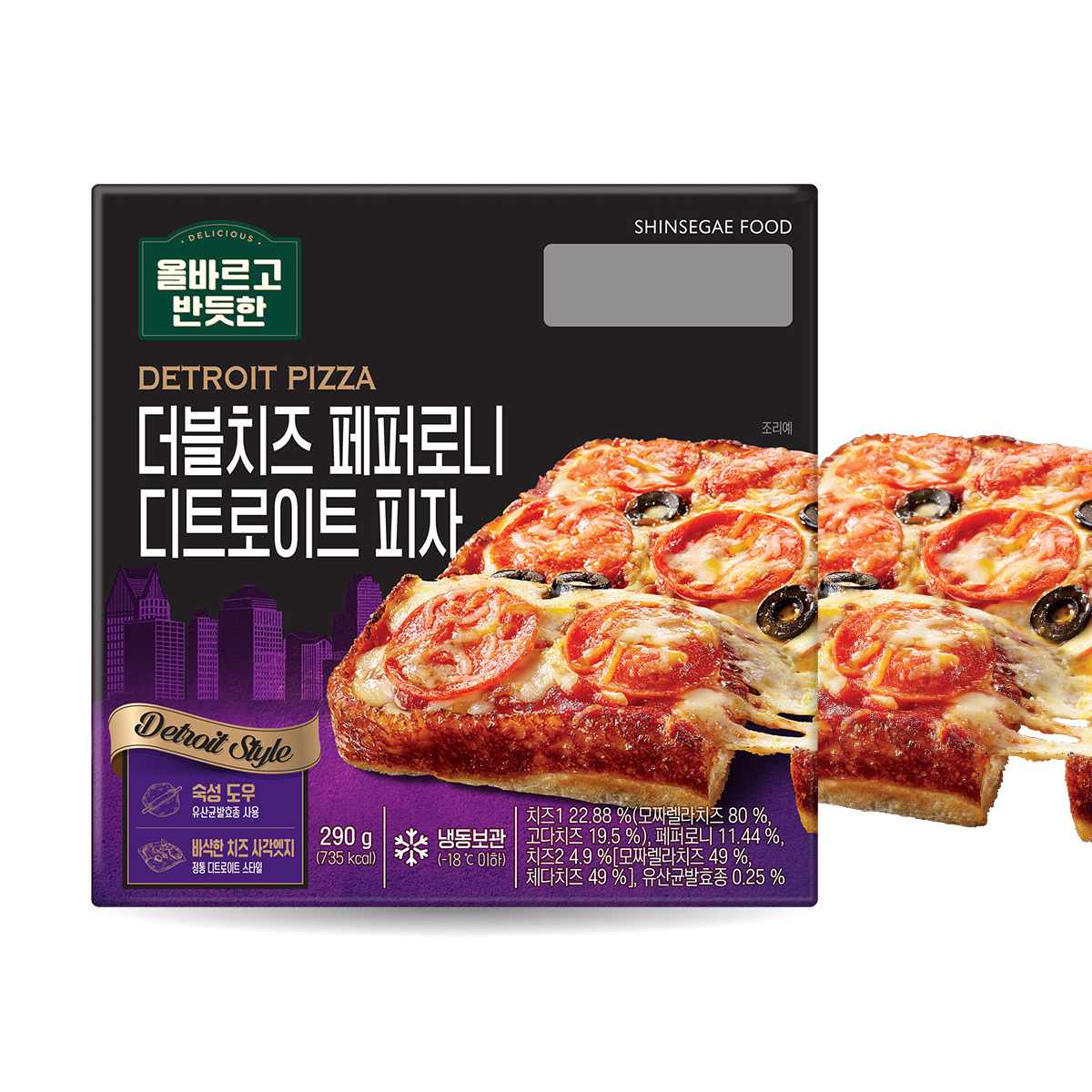 신세계 푸드 올반 치즈 페퍼로니 디트로이트 피자 290g x 3팩