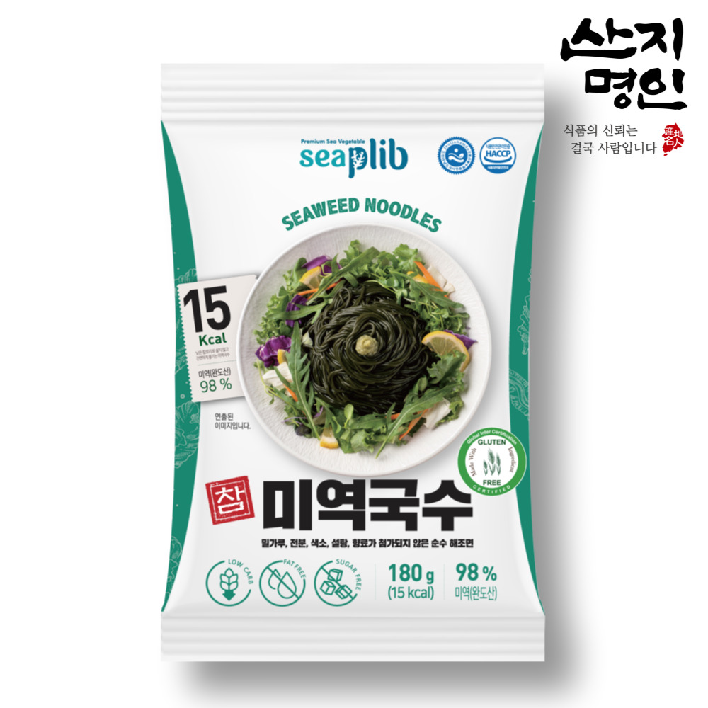 [산지명인] 15kcal(면) 미역국수 180g x 5팩 바로먹는 간편식 해초국수
